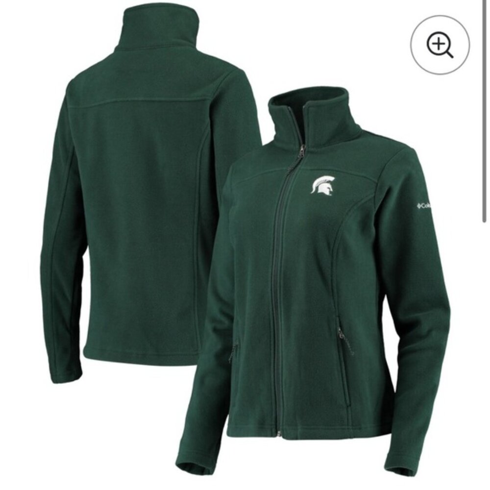 Women's Columbia Green Michigan State Spartans Fleece Full-Zip Jacket Size Small